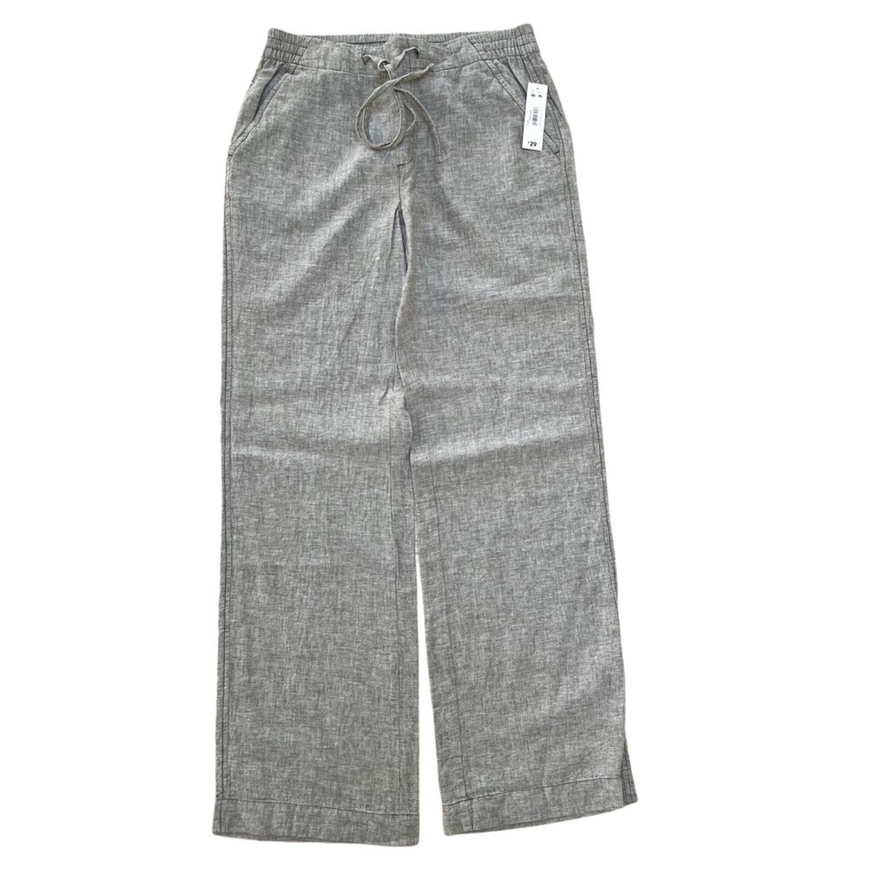 NWT Joe Fresh Linen/Cotton Pull On Pants, Heathered Grey - Size XS